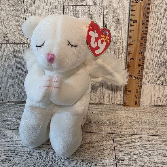 Ty Other - Ty Blessed White Angelic Bear with Pink Accents